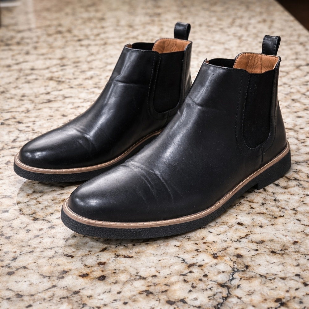 Deer Stags Men's Black Rockland Memory Foam Chelsea Boots Shoes Size 10M VGUC
